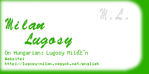 milan lugosy business card